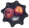 Pair of Nectarines in a Modern Metal Bowl