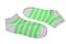 Pair Neon Green And White Striped Ladies Socks