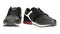 Pair of new non-branded black athletic trainers or trainers isolated on white background. File contains clipping path. Full depth