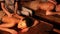 Pair of newlyweds getting massage in Thai spa on a