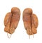 Pair of old leather boxing gloves isolated