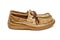 Pair of old moccasin side view