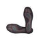 Pair of orthopedic shoe insoles isolated, top view