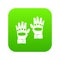 Pair of paintball gloves icon digital green