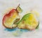 Pair of pears watercolor