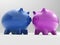 Pair Of Pigs Shows Savings Banking And Money