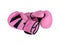 Pair of pink boxing gloves white background for design work