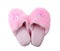 Pair of pink fluffy slipper