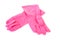 Pair of pink household gloves