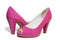 Pair of pink patent-leather shoes