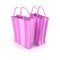 Pair of pink striped shopping bags