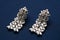 Pair of platinum earrings with diamond earrings