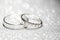 Pair of platinum wedding rings