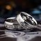 Pair of platinum wedding rings