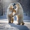 A pair of polar bears sharing a joyful New Years Eve dance on an ice-covered pond3
