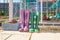 Pair of purple and green Wellington Boots