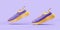 Pair of purple and yellow sneakers