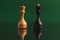 Pair of queen chess pieces confronted as opposites