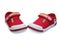 Pair of red child sneakers