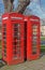 A pair of Red English Telephone Boxes