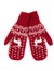Pair of red knitted woolen mittens. Isolate on white