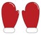 Pair of red mittens/Pair of red gloves vector or color illustration
