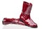 Pair of red patent leather female boots