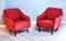 Pair of Red Retro Arm Chairs in Living Room