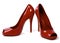 Pair of Red Women\'s High-Heel Shoes 1