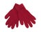 Pair of red woolen gloves