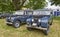 A pair of restored Land Rovers from the 1950`s being exhibited together at the Strathmore Vintage Vehicle Extravaganza.
