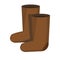 Pair of retro Russian style felt boots isolated illustration