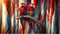 A pair of Scarlet Macaws on a Rainbow Eucalyptus tree