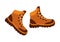 A pair of shoes for hiking, camping, walking. Tourist trekking boots.