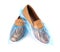 Pair of shoes in medical blue covers