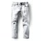 Pair of silver jeans isolated on white background with clipping path