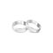 Pair silver or white gold wedding rings realistic vector illustration isolated.