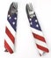 Pair of silverware wrapped in American flag napkins