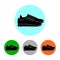 Pair sneakers icon. Linear outline simple website elements and round colored icons with sport shoes. Isolated vector illustration.