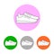 Pair sneakers icon. Linear outline simple website elements and round colored icons with sport shoes. Isolated vector illustration.
