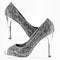 A pair of sparkling high heel shoes,