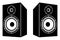 Pair of stereo speakers. Home theater. Perspective vector