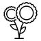 A pair of sunflowers icon, outline style