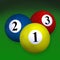 Pair of three billiard balls