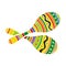 Pair of traditional Mexican brightly colored maracas or rumba shakers