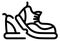 Pair of trekking shoes icon. Linear footwear symbol