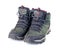 Pair of used hiking boots isolate on white background