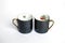 Pair of Vintage Black Japanese Coffee Cup