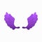 Pair of violet wings icon, cartoon style