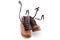 Pair of walking man brown hiking boots, isolate on white background